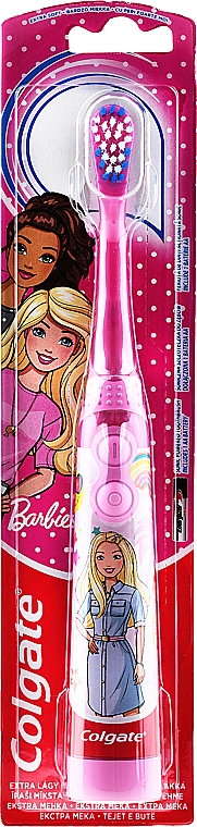 Elektryczna supermiękka szczoteczka do zębów dla dzieci, Barbie, różowa - Colgate Electric Motion Barbie — Zdjęcie N1