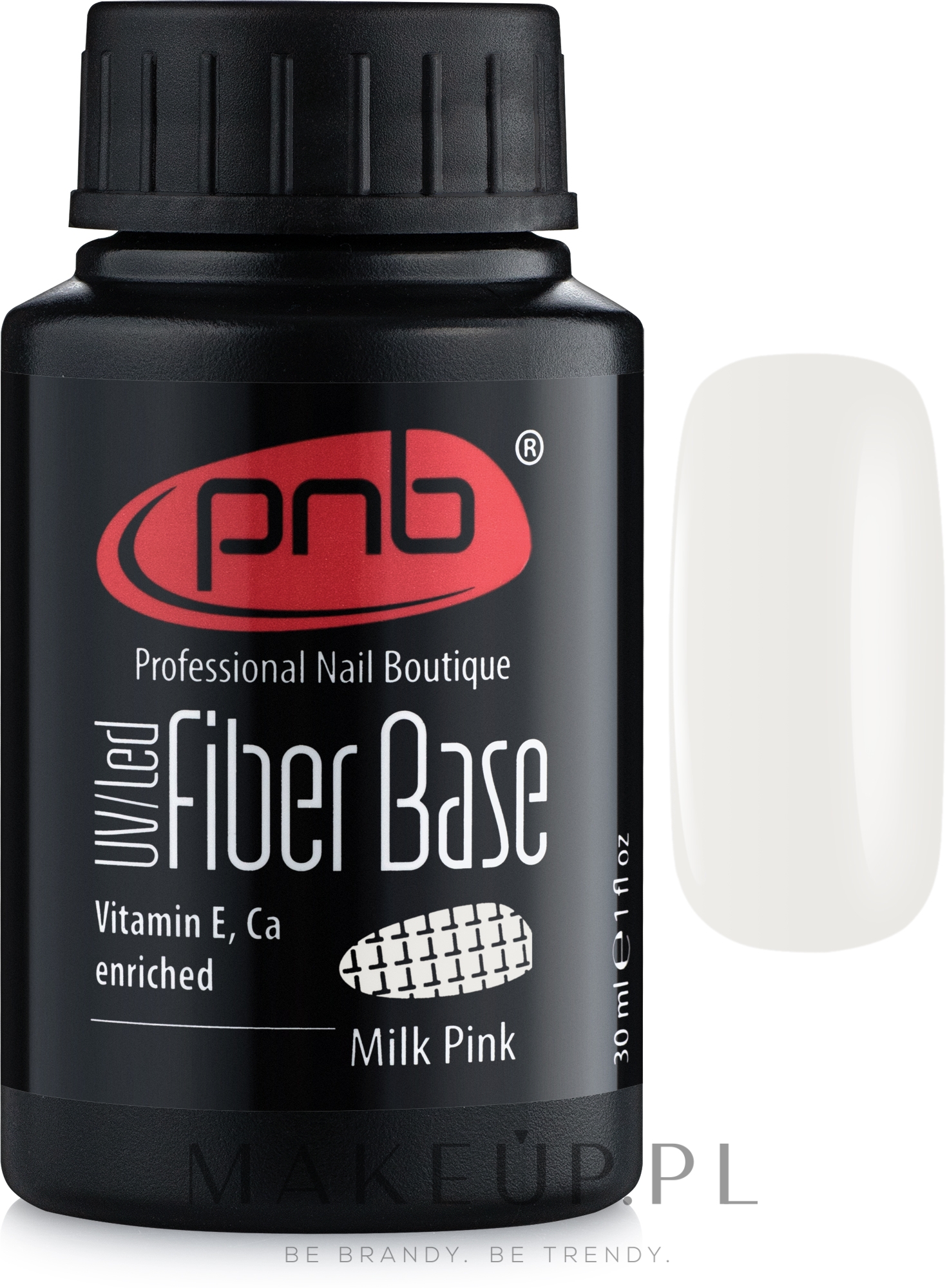 Baza do lakierów hybrydowych - PNB Fiber UV/LED Base  — Zdjęcie Milk White