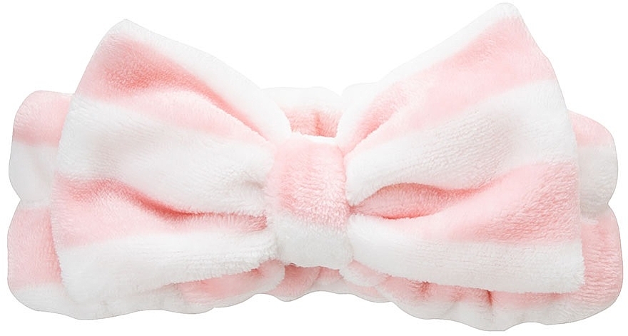 Zestaw opasek na głowę, 2 szt. - Brushworks Makeup Headband Pink And White — Zdjęcie N3