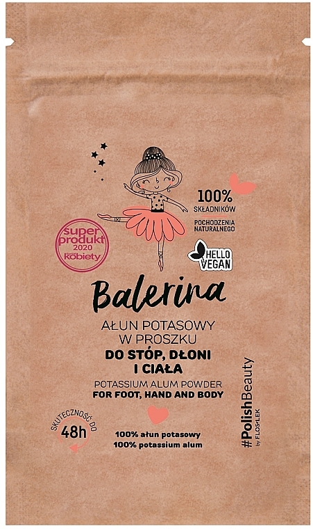 Ałun potasowy w proszku do stóp, rąk i ciała - Floslek Balerina Potassium Alum Powder For Foot, Hand And Body — Zdjęcie N1