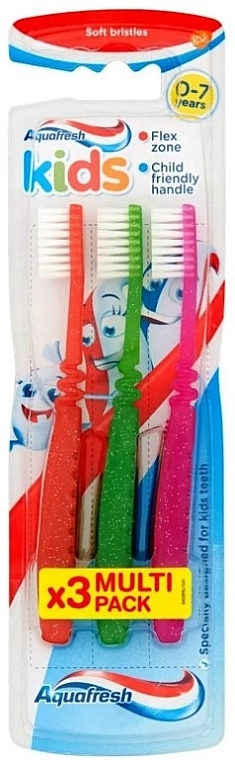 Zestaw szczoteczek do zębów dla dzieci - Aquafresh Kids Triple Pack Soft — Zdjęcie N1