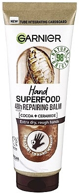 Naprawczy krem ​​do rąk z kakao - Garnier Hand Superfood 48H Repairing Balm — Zdjęcie N1