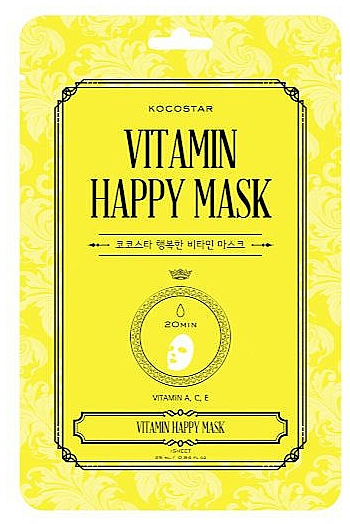 Rozświetlająca maska witaminowa do twarzy w płachcie - Kocostar Vitamin Happy Mask — Zdjęcie N1