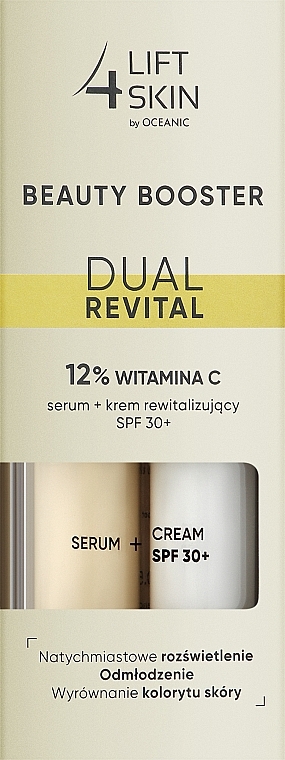 Serum z witaminą C + krem ​​z SPF 30+, 2 w 1 - Lift 4 Skin Beauty Booster Dual Revital 12% Vitamin C Serum + Cream SPF30+ — Zdjęcie N1