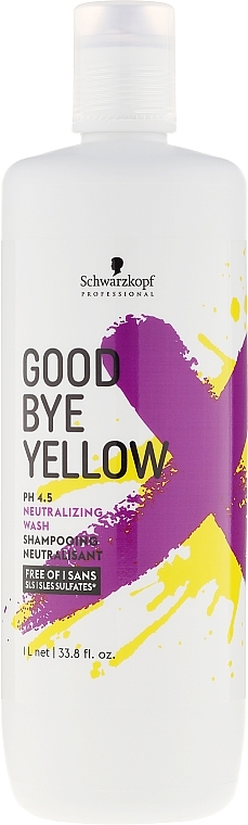 WYPRZEDAŻ Szampon neutralizujący żółty kolor włosów bez SLS i SLES - Schwarzkopf Professional Goodbye Yellow Neutralizing Shampoo * — Zdjęcie N3