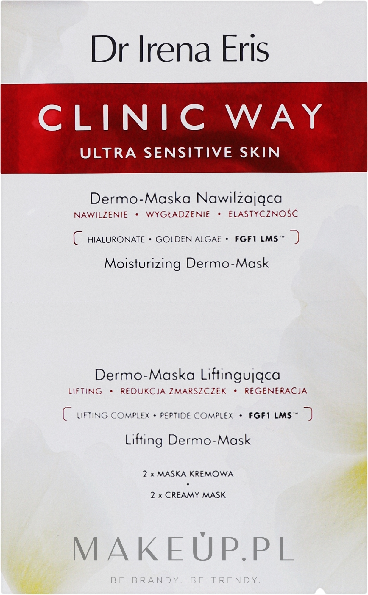 Nawilżająca maska liftingująca do twarzy - Dr. Eris Clinic Way Dermo-Moisturizing Mask + Dermo-Lifting Mask — Zdjęcie 2 x 6 ml