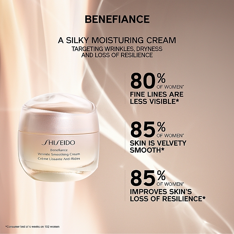Przeciwzmarszczkowy krem na dzień i na noc do skóry suchej - Shiseido Benefiance Wrinkle Smoothing Cream Enriched — Zdjęcie N3