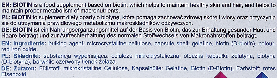 PREZENT! Suplement diety Biotyna - Allnutrition Biotin — Zdjęcie N3