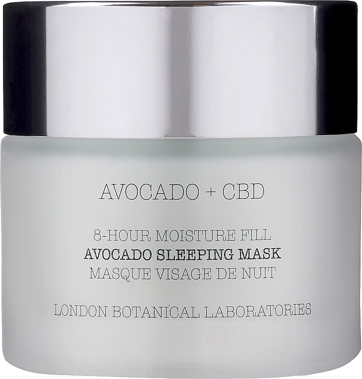 Nawilżająca maseczka do twarzy na noc z awokado i CBD - London Botanical Laboratories Avocado+CBD 8-Hour Moisture Fill Avocado Sleeping Mask — Zdjęcie N1
