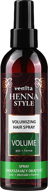 Spray do włosów zwiększający objętość Goji i ekstrakt z henny - Venita Henna Style Volumizing Hair Spray