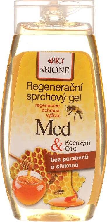 Regenerujący żel pod prysznic z miodem i koenzymem Q10 - Bione Cosmetics Honey + Q10 Shower Gel — Zdjęcie N1
