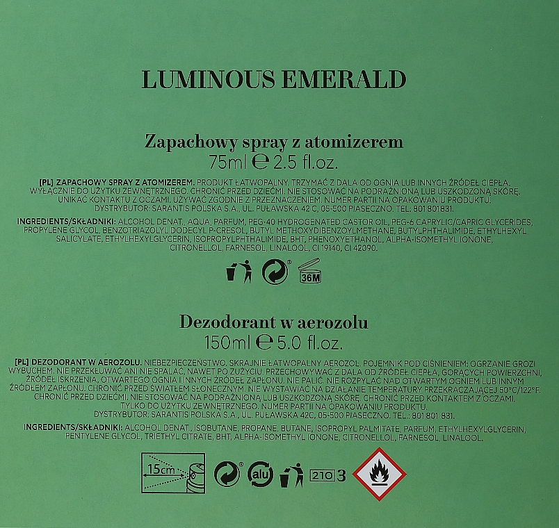 C-Thru Luminous Emerald - Zestaw upominkowy dla kobiet (edt/75 ml + deo/150ml) — Zdjęcie N3