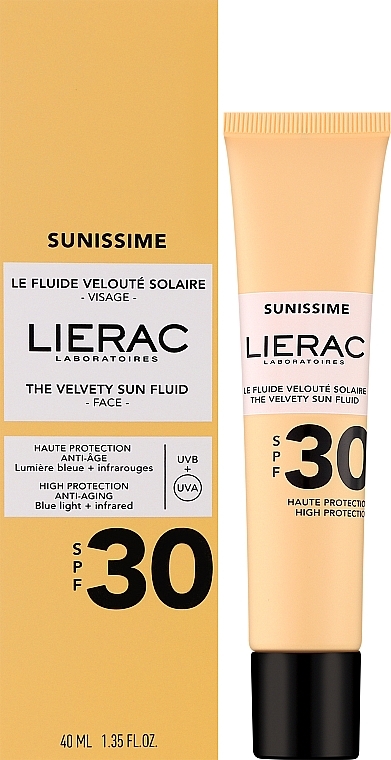 Fluid przeciwsłoneczny do twarzy - Lierac Sunissime The Velvety Sun Fluid SPF30 — Zdjęcie N2