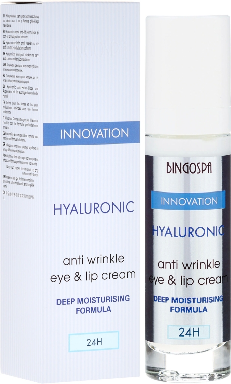 Hialuronowy krem przeciwzmarszczkowy do skóry wokół oczu i ust - BingoSpa Hyaluronic Anti Wrinkle Eye & Lip Cream — Zdjęcie N1