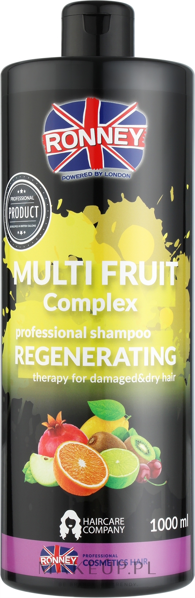 Owocowy szampon do włosów suchych i zniszczonych - Ronney Professional Multi Fruit Complex Regenerating Shampoo — Zdjęcie 1000 ml