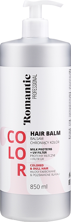Balsam do włosów farbowanych z proteinami mlecznymi i ochroną UV - Romantic Professional Color Hair Balm