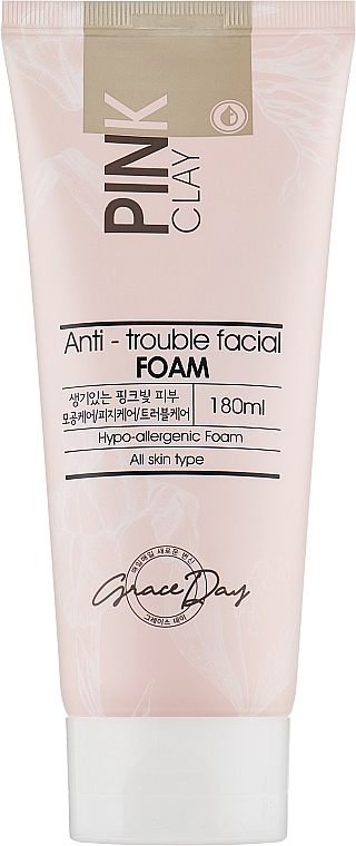 Pianka do mycia twarzy z różową glinką - Grace Day Pink Clay Anti-Trouble Facial Foam — Zdjęcie N1