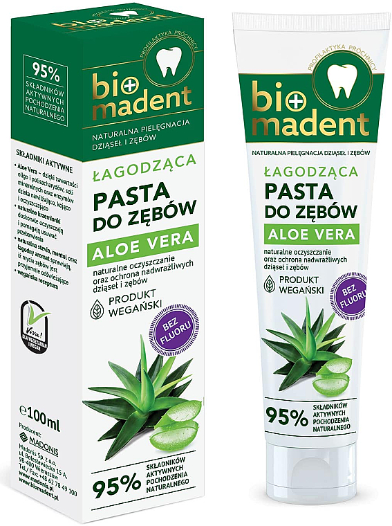 Pasta do zębów Aloe vera - Bio Madent — Zdjęcie N1