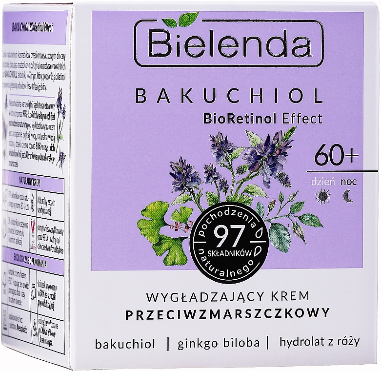 Wygładzający krem przeciwzmarszczkowy 60+ - Bielenda Bakuchiol BioRetinol Effect — Zdjęcie N2
