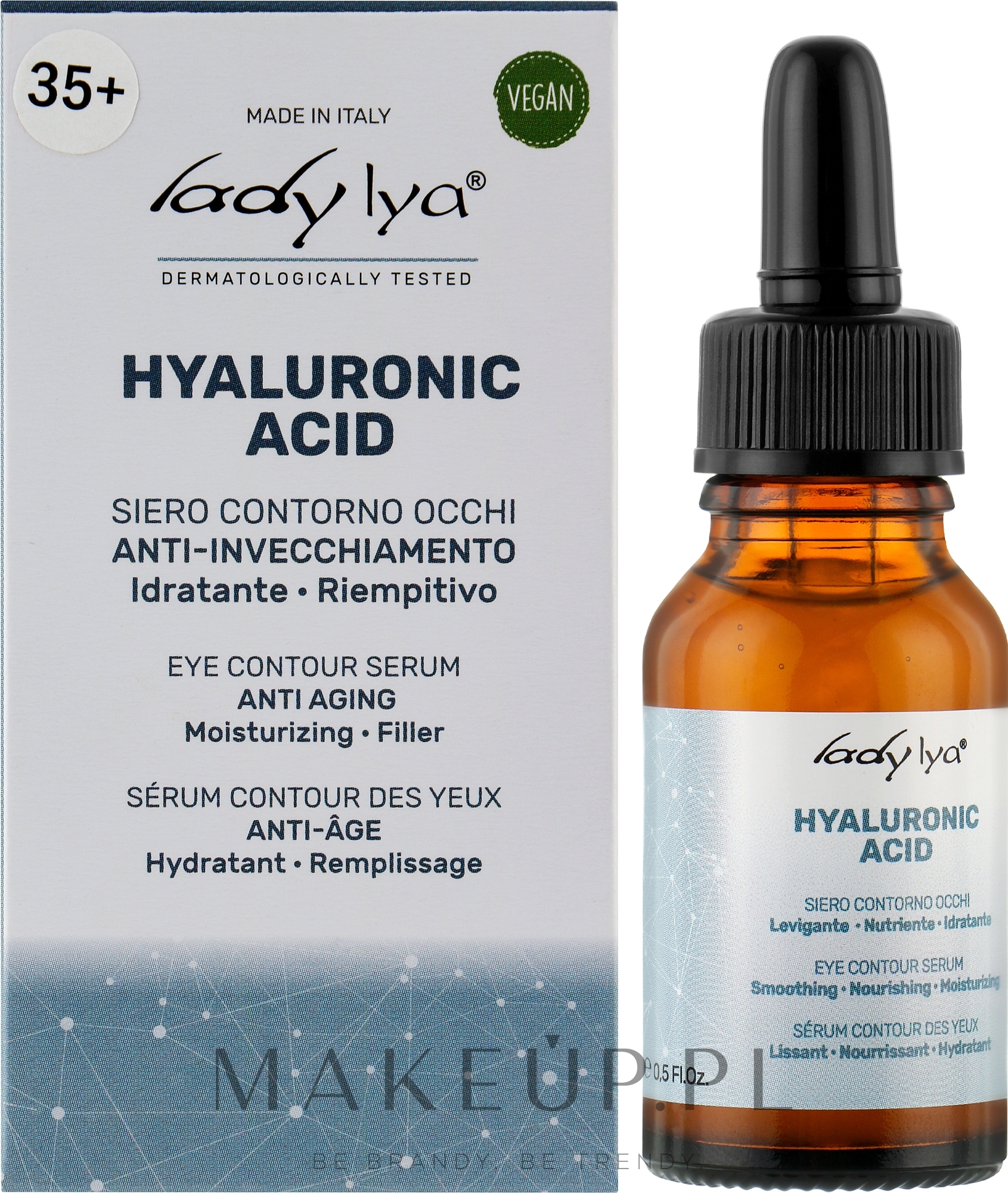 Serum do oczy Nawilżające z kwasem hialuronowym - Lady Lya Hyaluronic Acid Serum — Zdjęcie 15 ml