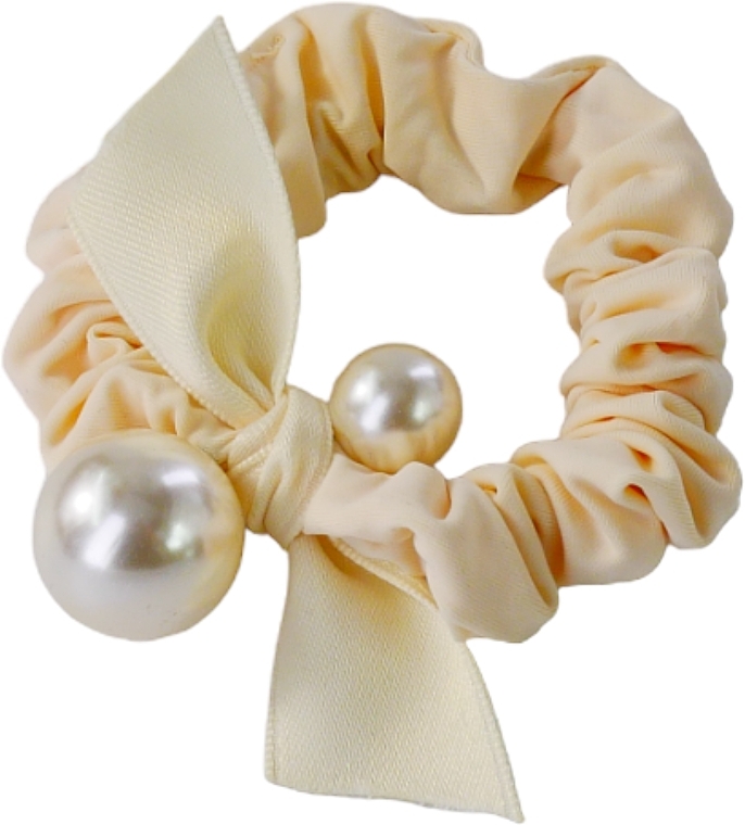 Gumka do włosów z perłą, beżowa - Lolita Accessories — Zdjęcie N1