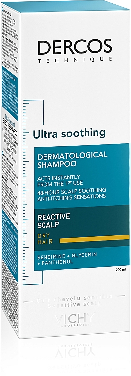 Szampon łagodzący do włosów suchych - Vichy Dercos Ultra Soothing Dry Hair Shampoo — Zdjęcie N2