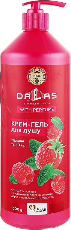 Krem-żel pod prysznic Malina i mięta - Dalas Cosmetics — Zdjęcie N3