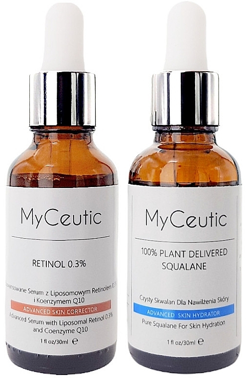 Zestaw - MyCeutic Retinol Skin Tolerance Building Retinol 0.3% Squalane Set 1 (f/ser 30 ml x 2) — Zdjęcie N1