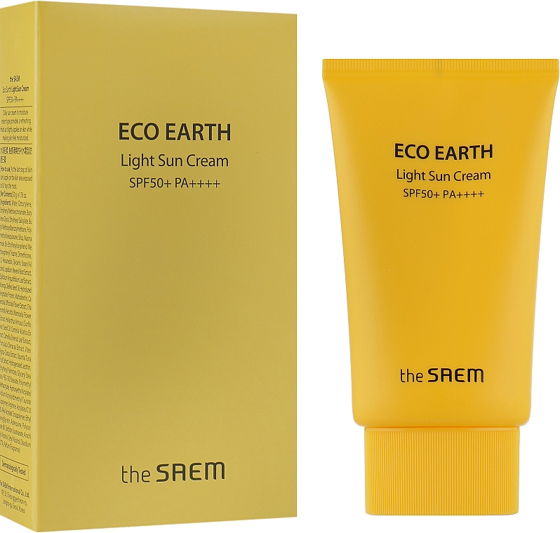 Lekki krem do opalania - The Saem Eco Earth Power Light Sun Cream SPF50+ PA+++ — Zdjęcie N1