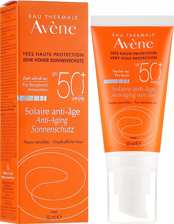 Przeciwsłoneczny krem przeciwstarzeniowy do twarzy SPF 50+ - Avène Solaire Anti-Age — Zdjęcie N1