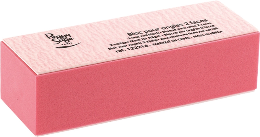Dwustronny blok polerski do paznokci, różowy - Peggy Sage 2-Way Nail Block — Zdjęcie N1