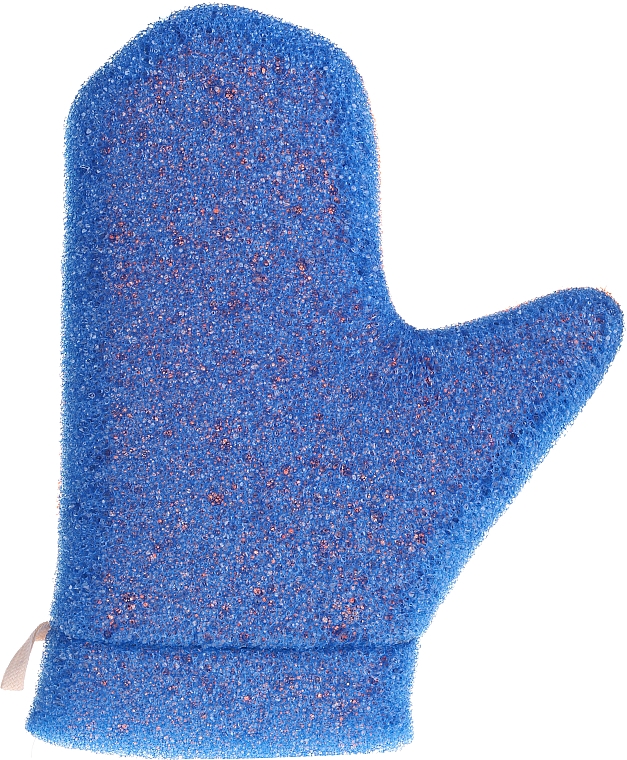 Rękawica do masażu, 6021, niebiesko-pomarańczowa - Donegal Aqua Massage Glove — Zdjęcie N2