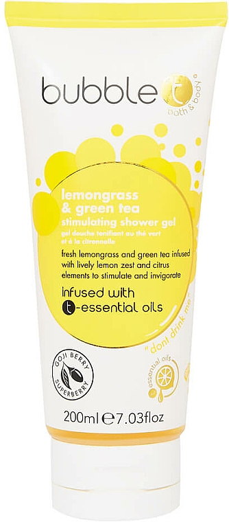Żel pod prysznic z ekstraktem z trawy cytrynowej i zielonej herbaty - Bubble T Lemongrass & Green Tea Shower Gel — Zdjęcie N1