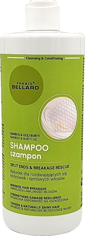 Szampon do rozdwojonych końcówek i łamliwych włosów z bambusem i olejkiem buriti - Fergio Bellaro Shampoo Slipt Ends & Breakage Rescue — Zdjęcie N1