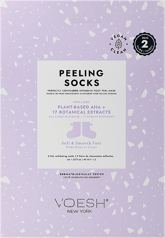 Peelingujące skarpety do stóp - Voesh Peeling Socks Duo — Zdjęcie N1