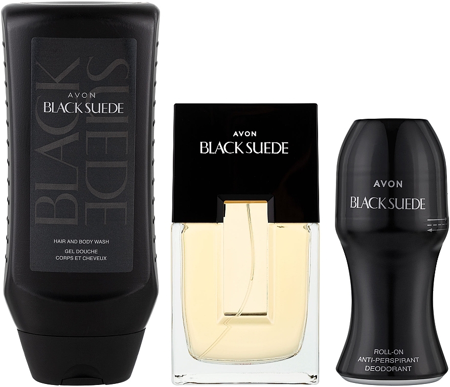 Avon Black Suede Aftershave Gift Set - Zestaw (edt 75 ml + deo 50 ml + show/gel 250 ml) — Zdjęcie N2