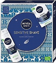 Zestaw - Nivea Men Sensitive Shave (sh/foam/200ml + ash/lot/100ml) — Zdjęcie N1