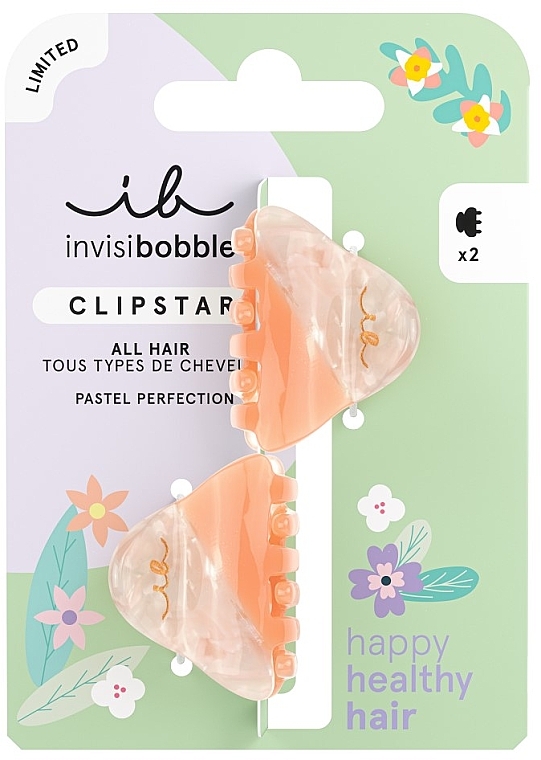 Spinka do włosów, 2 sztuki - Invisibobble Clipstar Easter Pastel Perfection — Zdjęcie N1