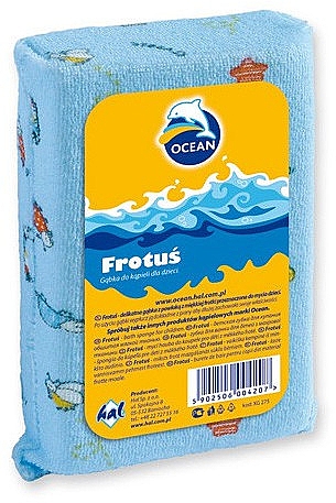 Gąbka do kąpieli dla niemowląt Frotus, niebieska - Ocean