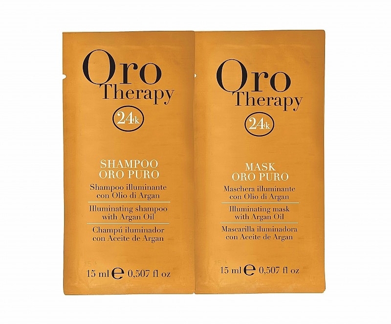 Zestaw - Fanola Oro Therapy (shm 15 ml + h/mask 15 ml) — Zdjęcie N1