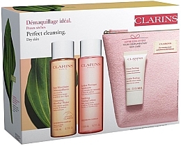 Kup Zestaw - Clarins Premium Cleansing Bag (mic/wat/200ml + f/lot/200ml + cl/cr/30ml + bag/1pcs)