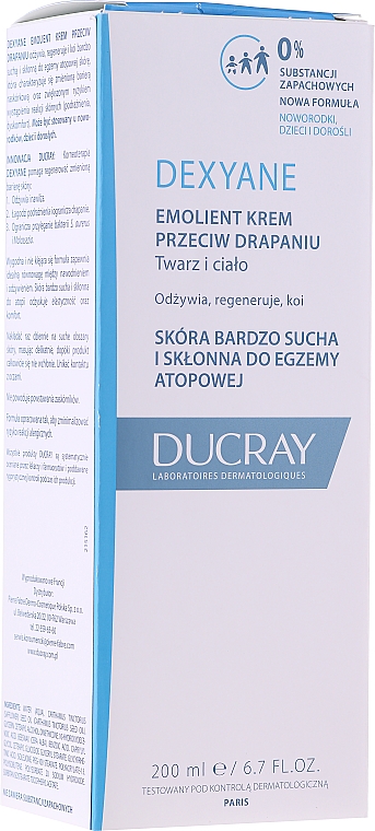 Krem-emolient do skóry bardzo suchej i atopowej - Ducray Dexyane Creme Emolliente Anti-Grattage — Zdjęcie N2