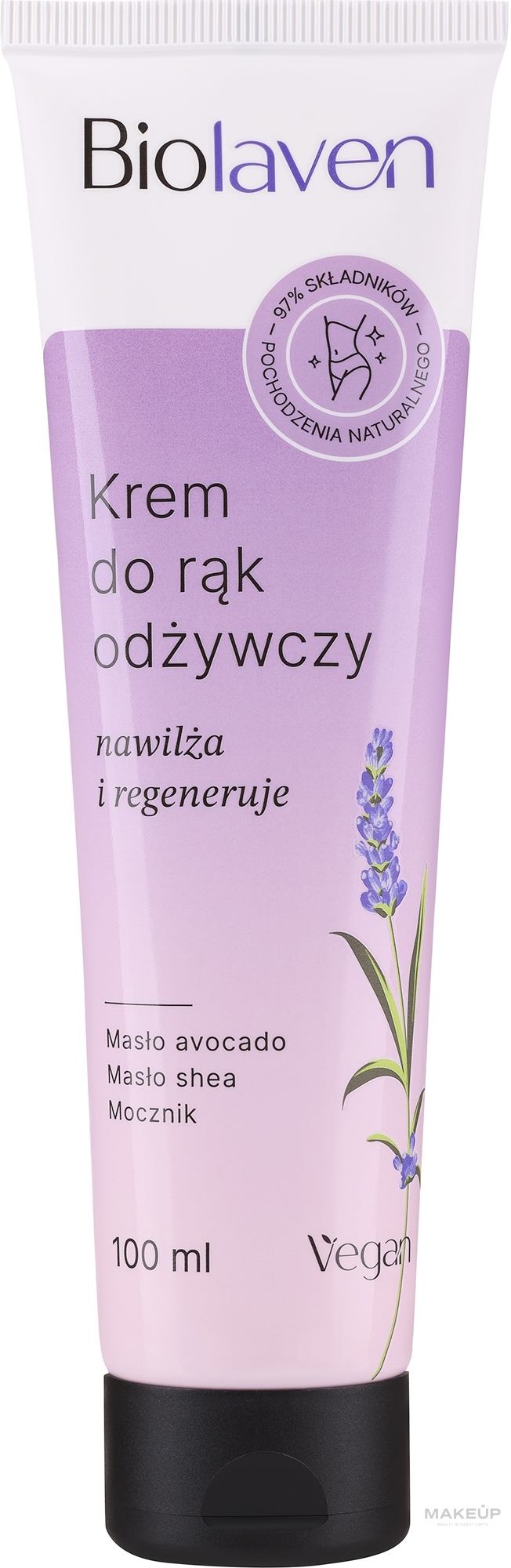 Odżywczy krem do rąk Olej z pestek winogron i olejek lawendowy - Biolaven Hand Cream — Zdjęcie 100 ml