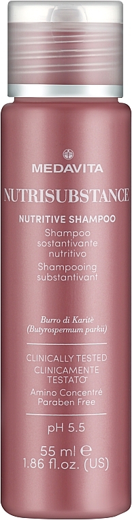 Odżywczo-nawilżający szampon do włosów suchych - Medavita Nutrisubstance Nutritive Shampoo — Zdjęcie N1