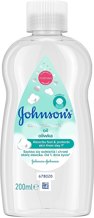 Delikatna oliwka do ciała dla dzieci od 1. dnia życia - Johnson’s® Baby Cotton Touch — Zdjęcie N1