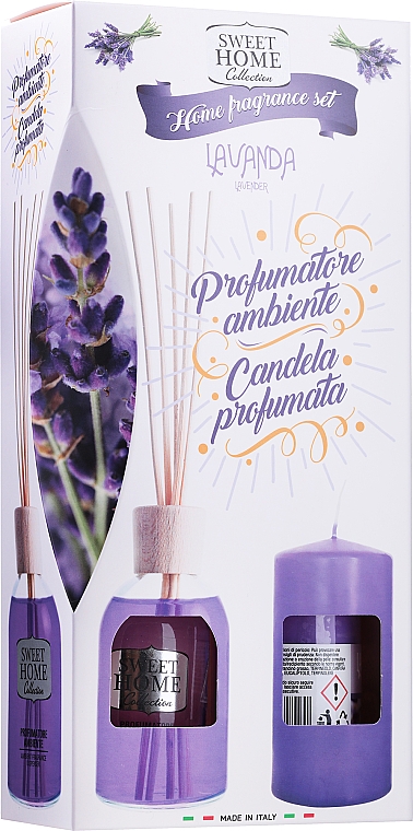 Zestaw - Sweet Home Collection Lavender Home Fragrance Set (diffuser/100ml + candle/135g) — Zdjęcie N1