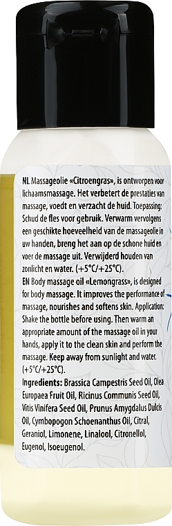 Olejek do masażu ciała Lemongrass - Verana Body Massage Oil  — Zdjęcie N2
