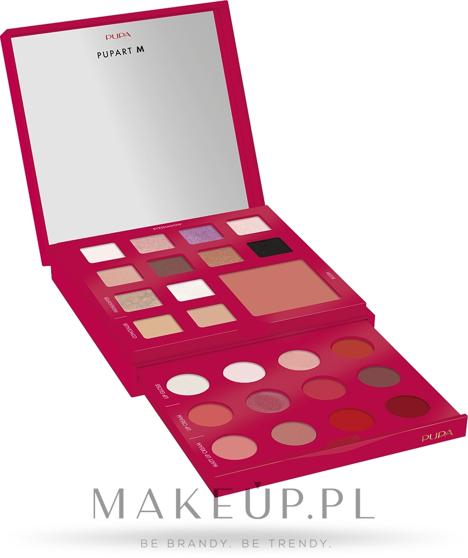 Paleta do makijażu twarzy, oczu i ust - Pupa Pupart M Palette 2023 — Zdjęcie 003 - Red