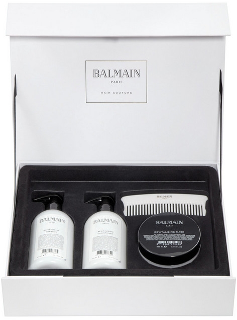 Zestaw - Balmain Paris Hair Couture Silver Revitalizing Care Set (mask 200 ml + h/couture 300 ml + shampoo 300 ml + brush) — Zdjęcie N1