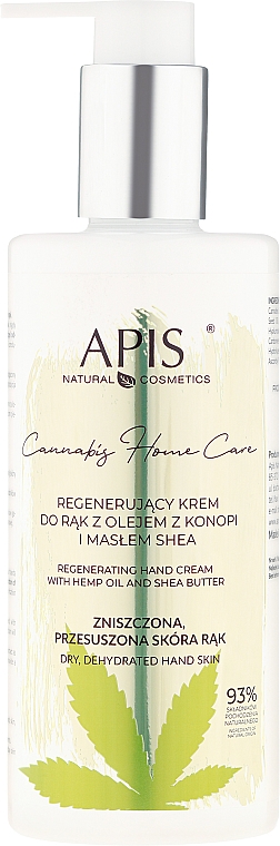 Regenerujący krem do rąk z olejem z konopi i masłem shea - APIS Professional Cannabis Home Care Restoring Hand Cream — Zdjęcie N3